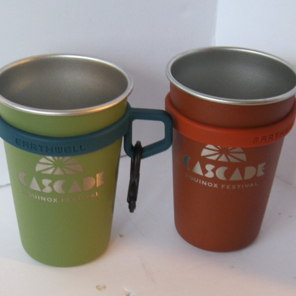 Set of 2  16 oz Earthwell Aluminum Pint Cub/Camp Cups